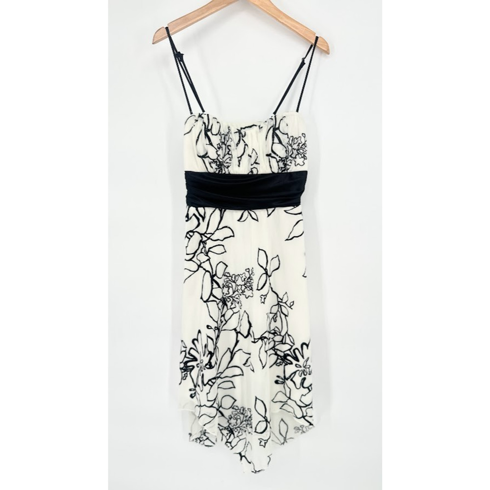 Speechless Y2K Babydoll Dress M Handkerchief Asymmetric Hem Fairy Chiffon Floral